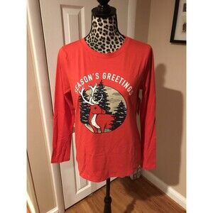 Sonoma Goods for Life SEASON'S GREETINGS Red T-Shirt Christmas Size XXL NEW